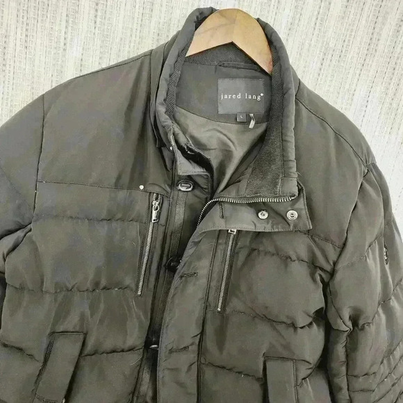 Jared Lang Down Men's L Puffer Coat Full Zip/ Button - Picture 8 of 10